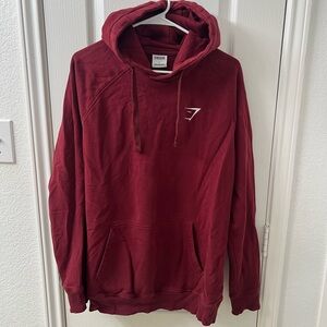 Gymshark Crest Pullover Hoodie Men's Large Maroon Burgundy